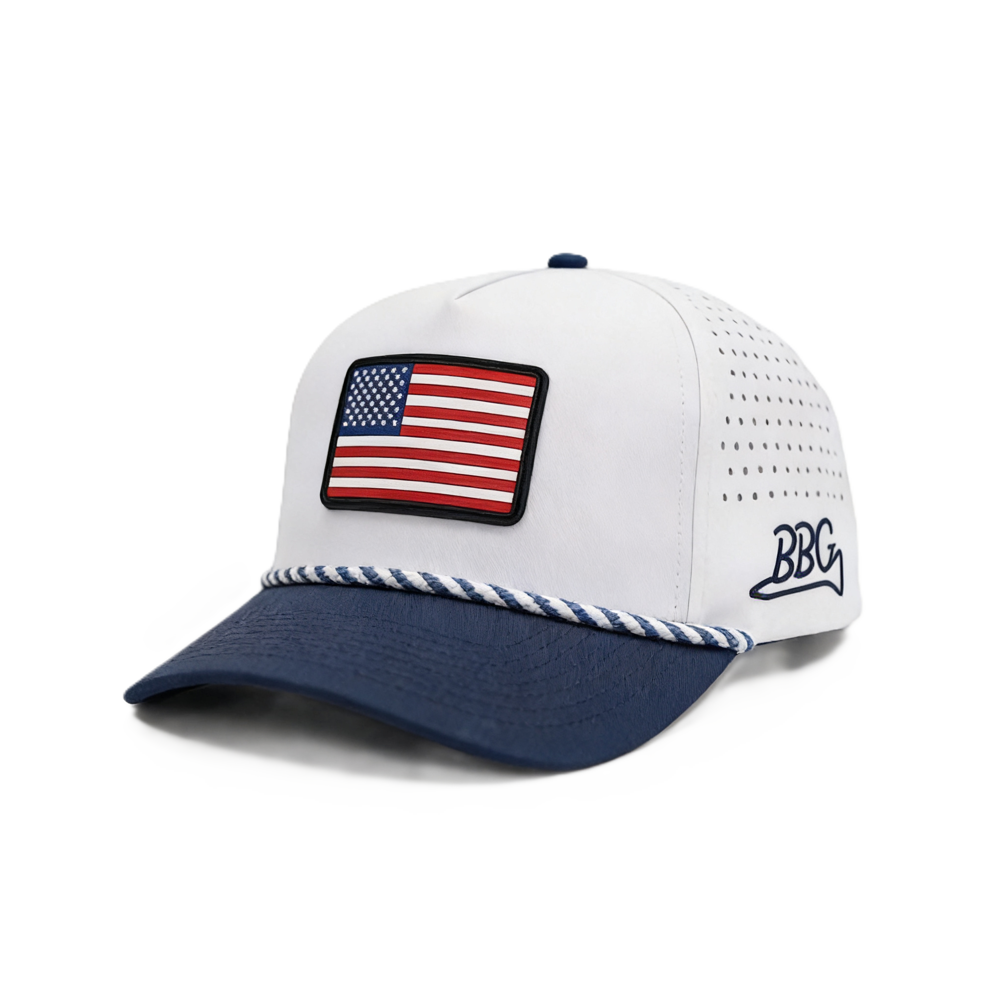 USA Snapback Cap - White