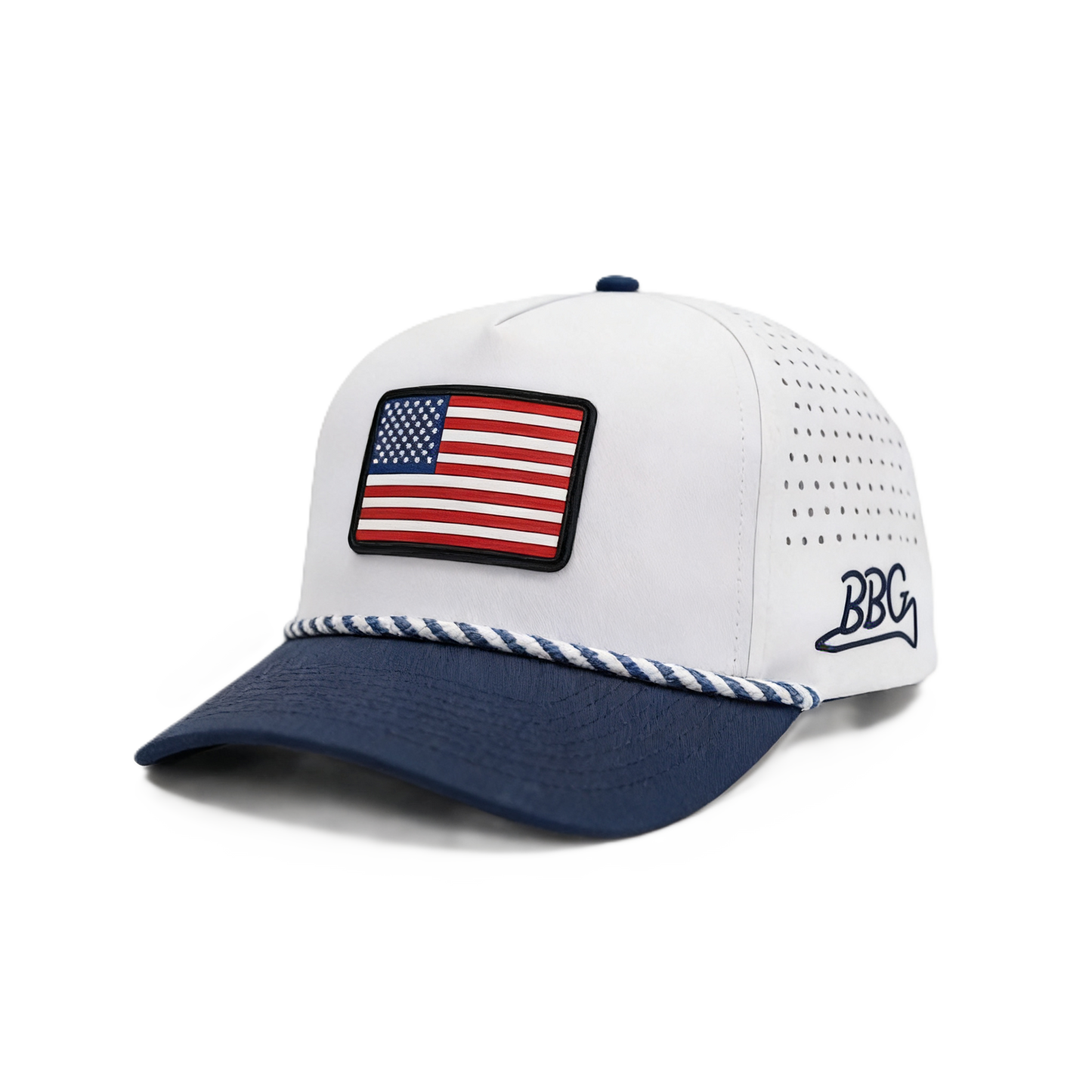 USA Snapback Cap - White